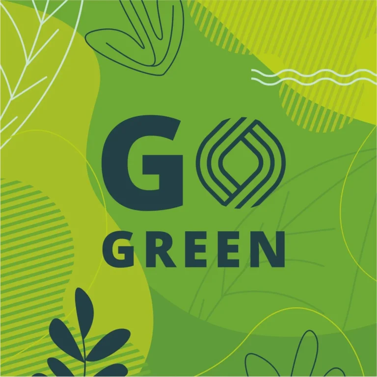 A sustainability-inspired image with the message: "Go Green"